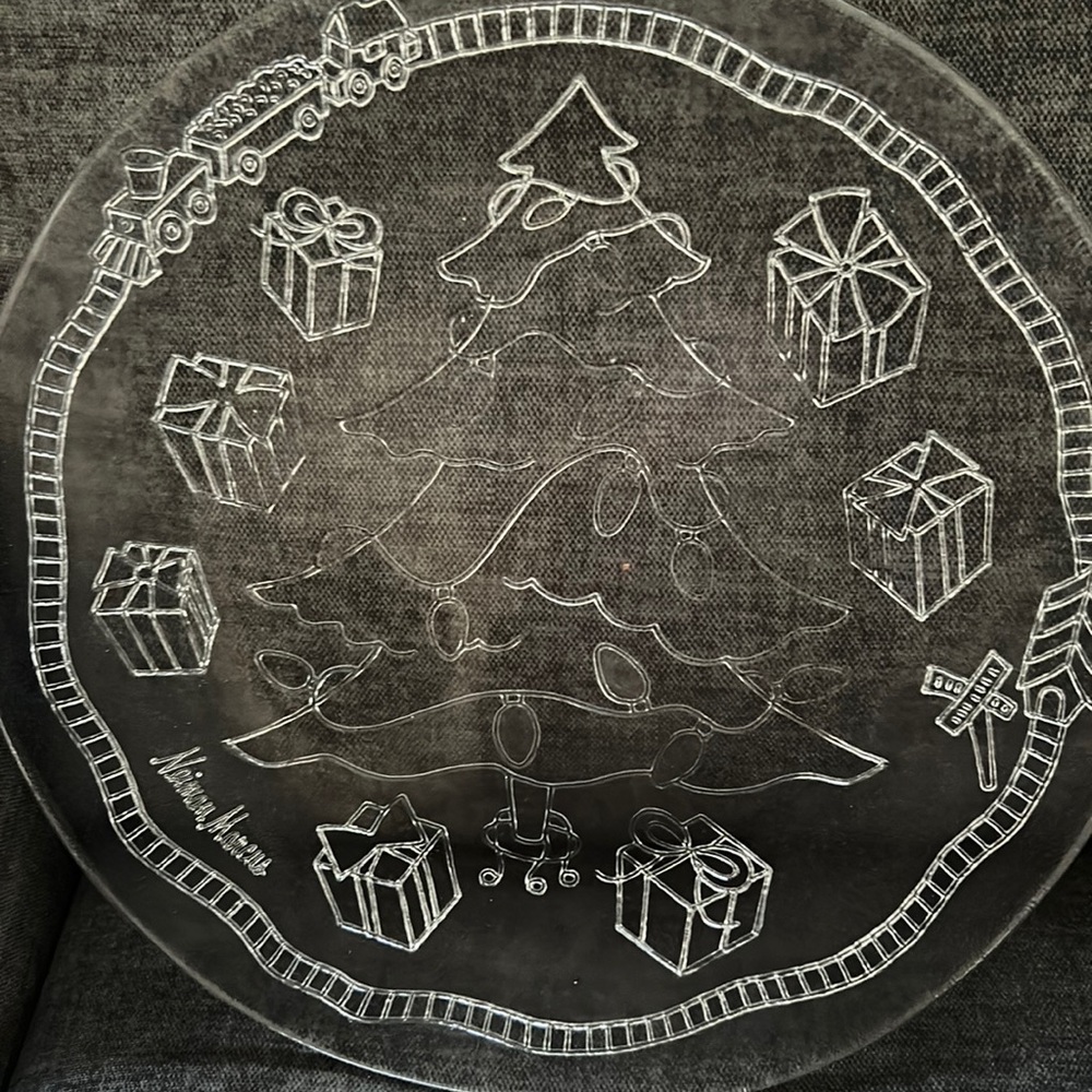 Christmas glass platter